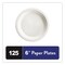 Chinet 6 in. Diameter Paper Plate Dinnerware - White (125/Pack)